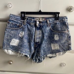 Levi’s High Waisted Destroyed Shorts